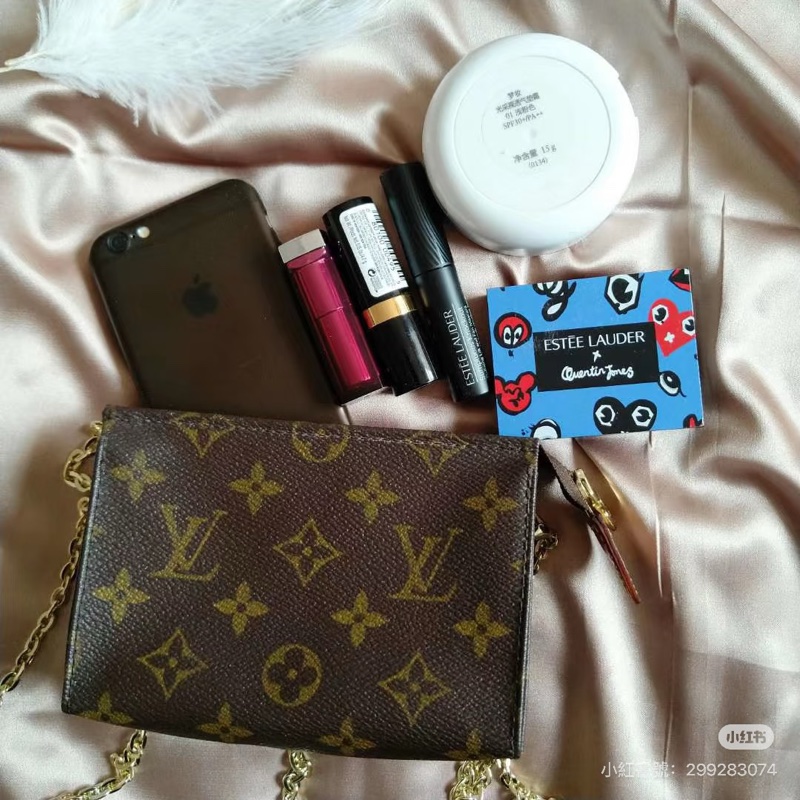 LV M47546 15老花洗漱包鏈條包🏅-31