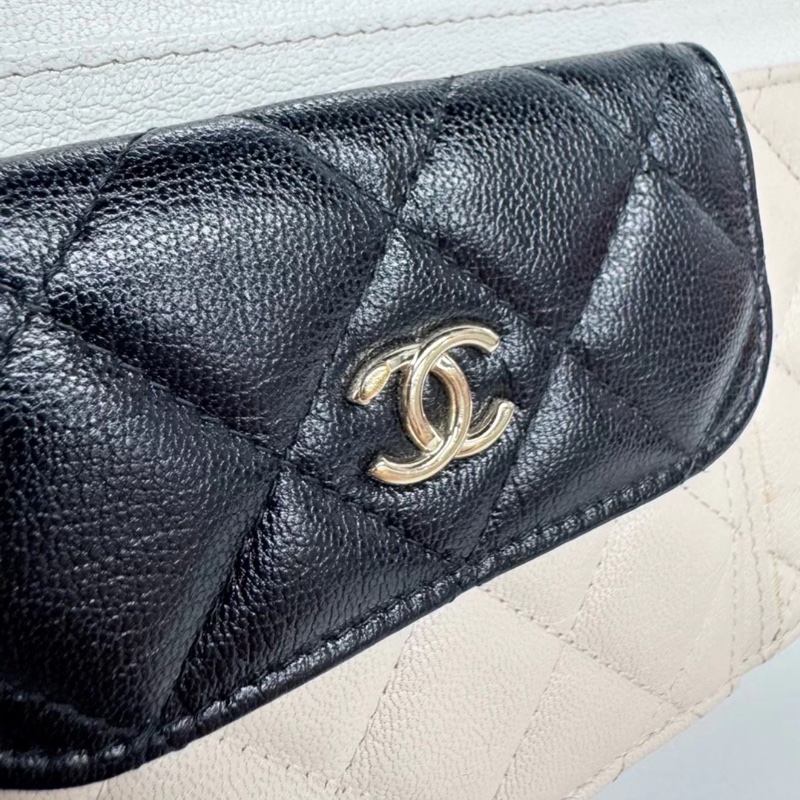 Chanel 香奈兒 Cargo woc 鏈條包 米色+黑白 拼色 厚實耐磨的山羊皮-2