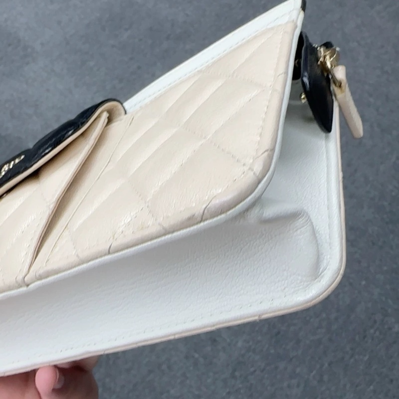 Chanel 香奈兒 Cargo woc 鏈條包 米色+黑白 拼色 厚實耐磨的山羊皮-4