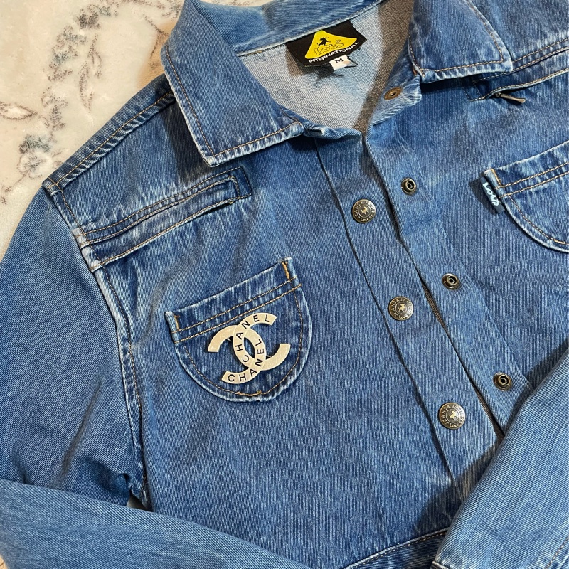 Chanel vintage復古作舊字母胸針-4