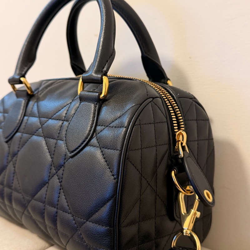 Dior groove 20 black 大藤格紋小牛皮 波士頓包 (誠可談)-2