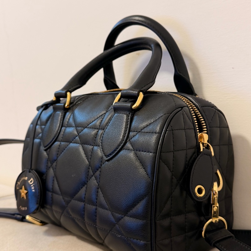 Dior groove 20 black 大藤格紋小牛皮 波士頓包 (誠可談)-4