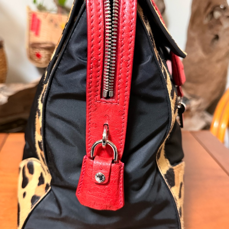 PRADA 手提包拼接珍稀材質/鴕鳥皮/馬毛/（近全新）-12