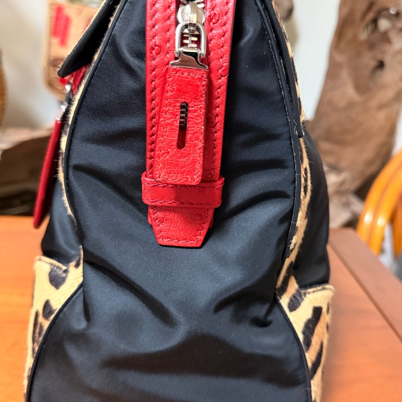PRADA 手提包拼接珍稀材質/鴕鳥皮/馬毛/（近全新）-13