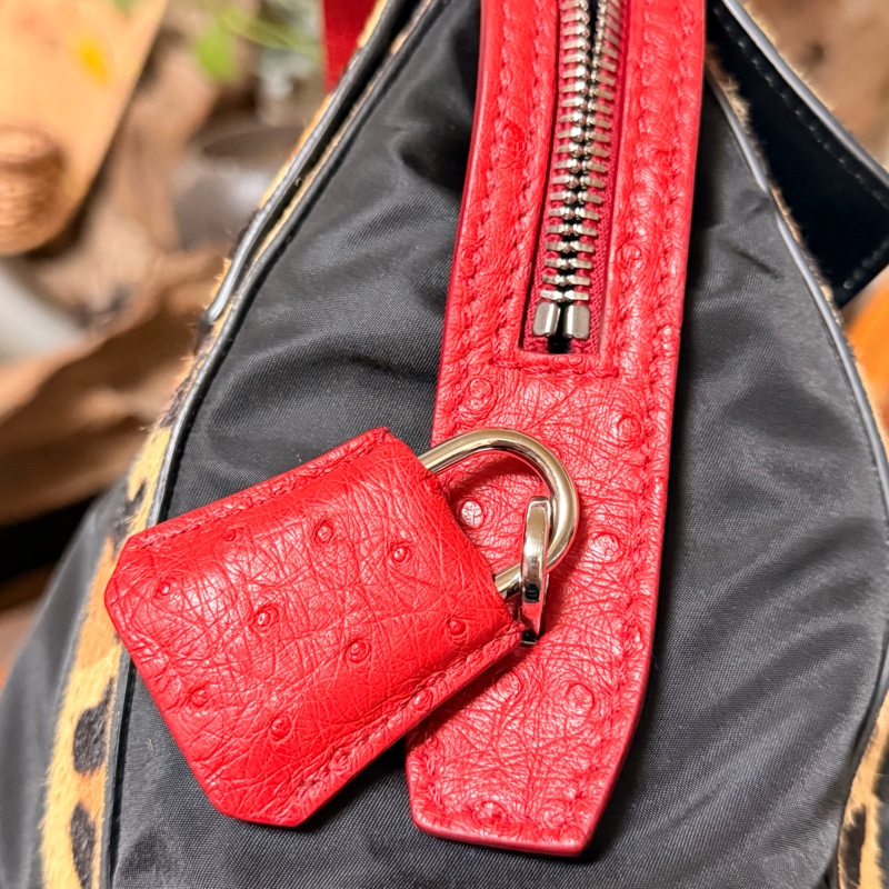 PRADA 手提包拼接珍稀材質/鴕鳥皮/馬毛/（近全新）-14