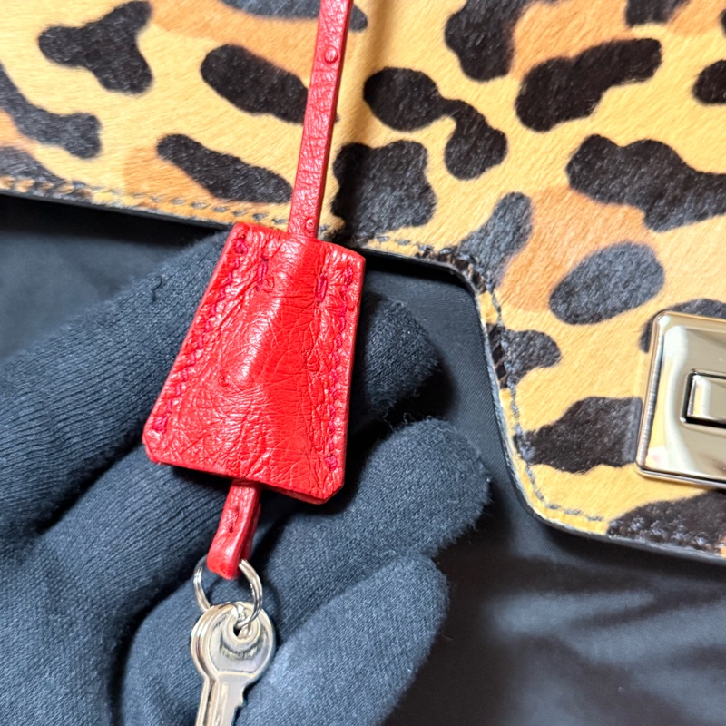 PRADA 手提包拼接珍稀材質/鴕鳥皮/馬毛/（近全新）-15