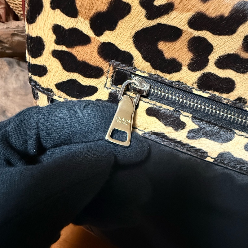 PRADA 手提包拼接珍稀材質/鴕鳥皮/馬毛/（近全新）-17