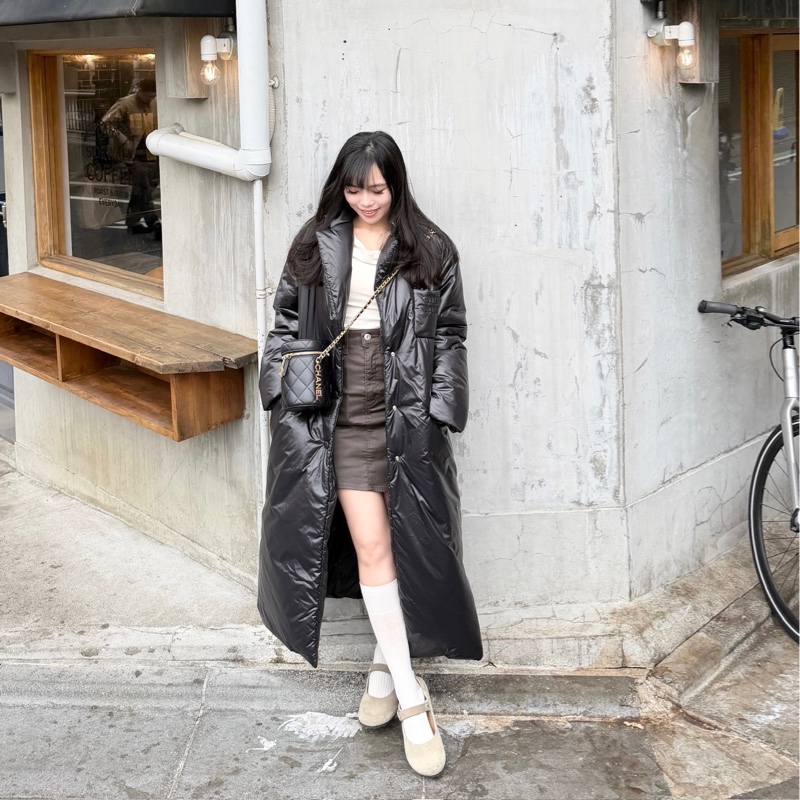 Miumiu繫帶尼龍羽絨外套-14