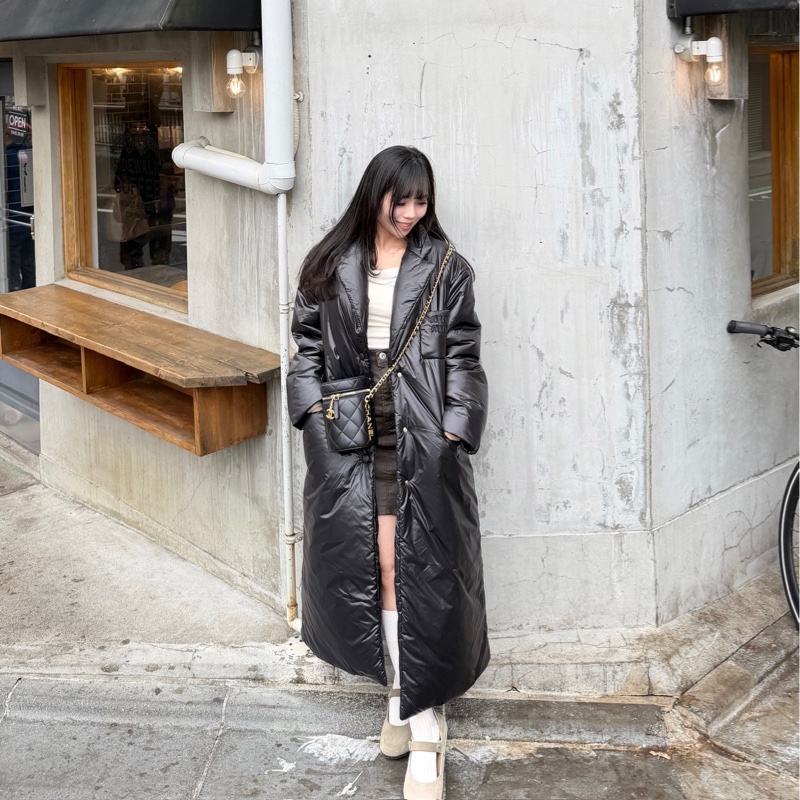 Miumiu繫帶尼龍羽絨外套-17