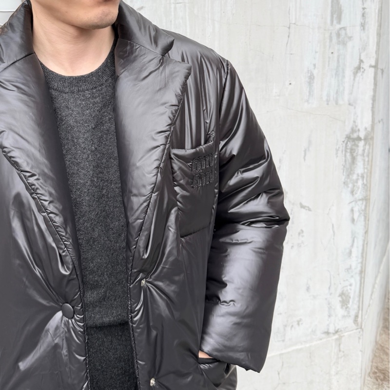 Miumiu繫帶尼龍羽絨外套-18