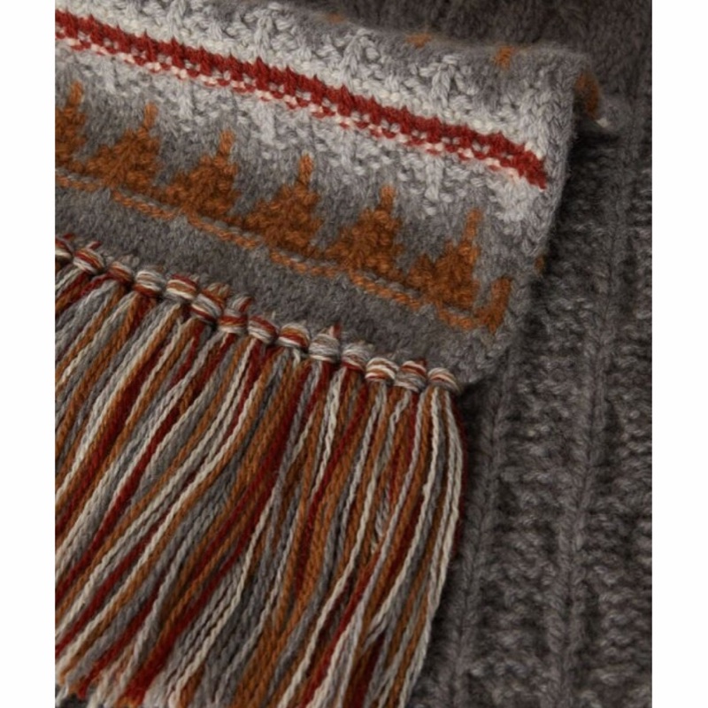 Loro Piana 女士 羊絨幾何提花圍巾均碼碼200cm*30cm-1