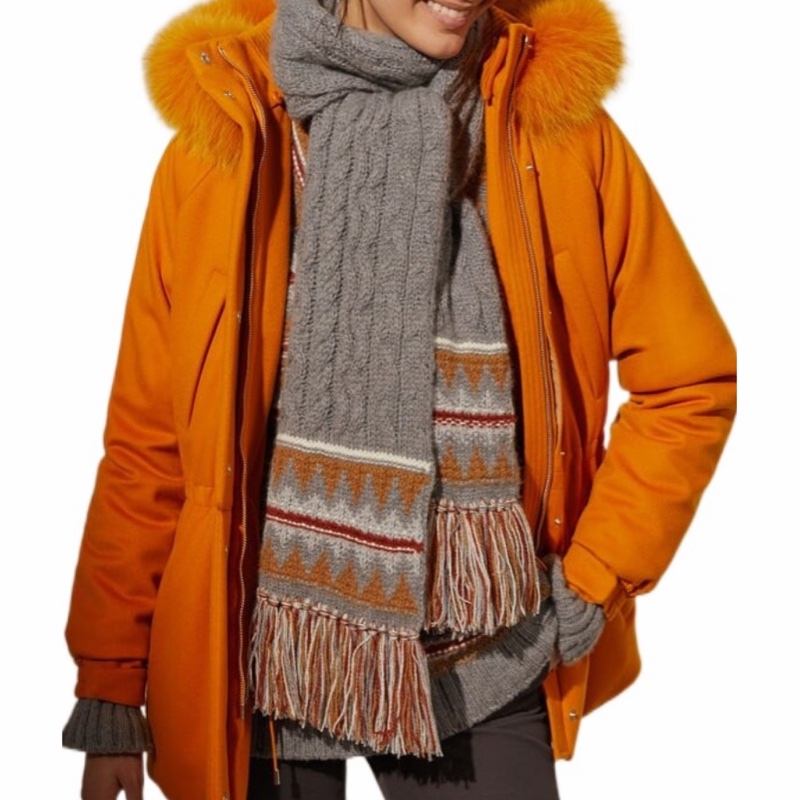 Loro Piana 女士 羊絨幾何提花圍巾均碼碼200cm*30cm-4