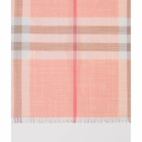 Burberry 女士 輕質格紋圍巾均碼碼長：220cm、寬：70cm