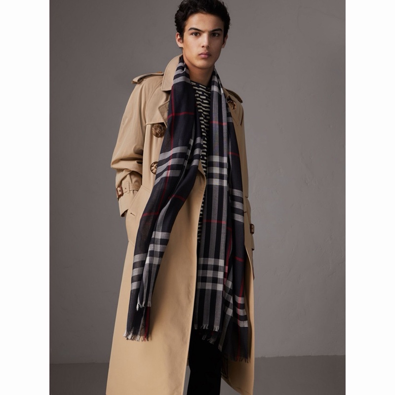 Burberry 男女同款 格紋圍巾均碼碼220cm*70cm-3