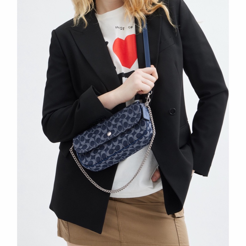 Coach 女士 Bolsa Brook 翻蓋鏈條單肩包均碼碼23.5cm*4.5cm*12cm-2