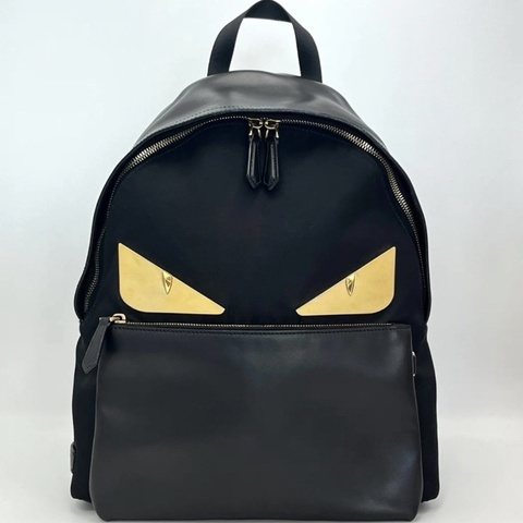 FENDI 小怪獸黑金眼睛後背包 32*40*12 98新