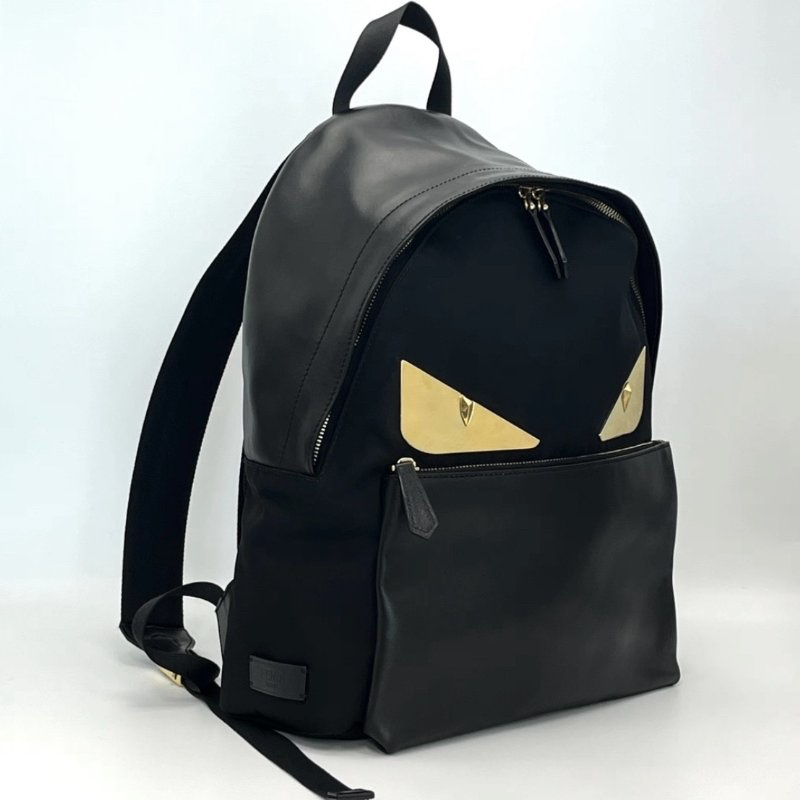FENDI 小怪獸黑金眼睛後背包 32*40*12 98新-1