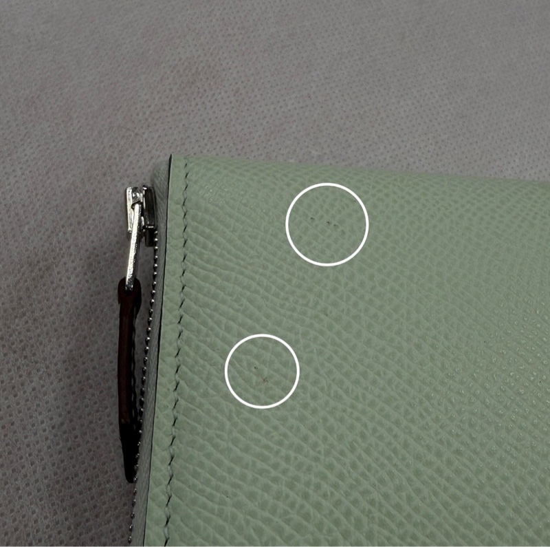 Hermes 愛馬仕 Silk In Epsom 小牛皮拉鍊絲巾短夾(氣泡綠)-9