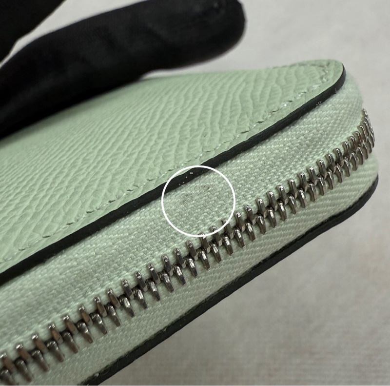 Hermes 愛馬仕 Silk In Epsom 小牛皮拉鍊絲巾短夾(氣泡綠)-10