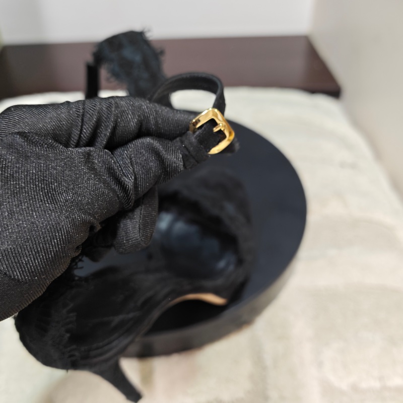 Burberry 黑色蕾絲高跟鞋 eur39-6