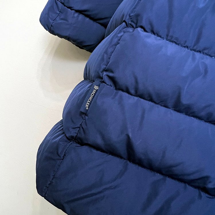 法國二手真品 MONCLER 深藍排釦連帽長版羽絨外套 1/S~M/36-8