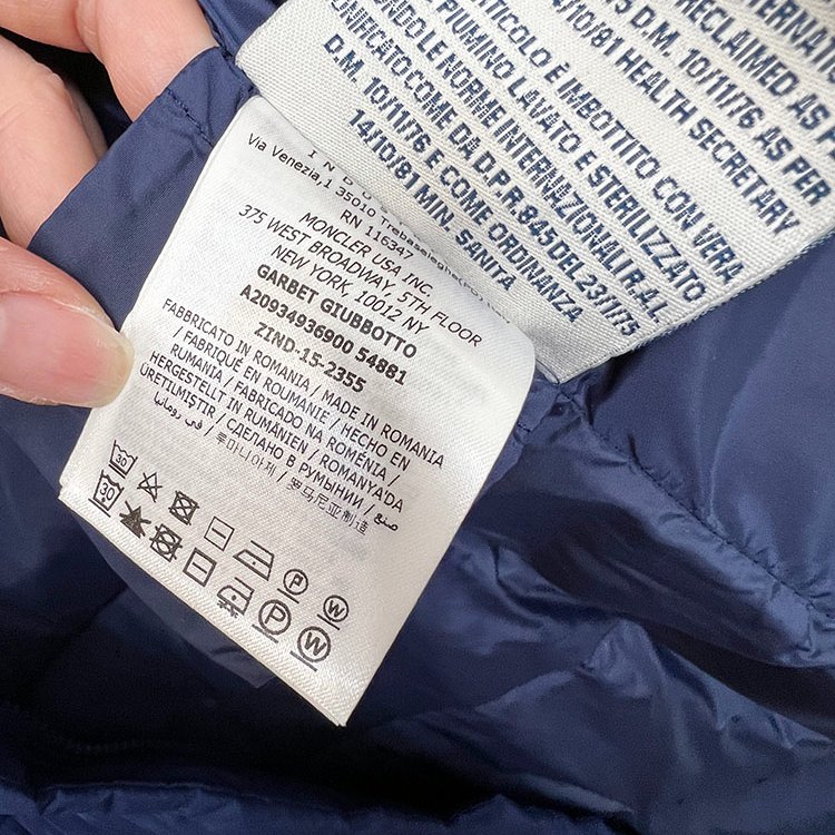 法國二手真品 MONCLER 深藍排釦連帽長版羽絨外套 1/S~M/36-10