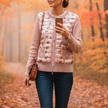 MONCLER 乾燥粉印花針織羽絨外套 XL