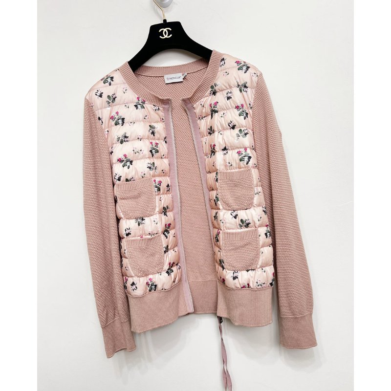 MONCLER 乾燥粉印花針織羽絨外套 XL-3