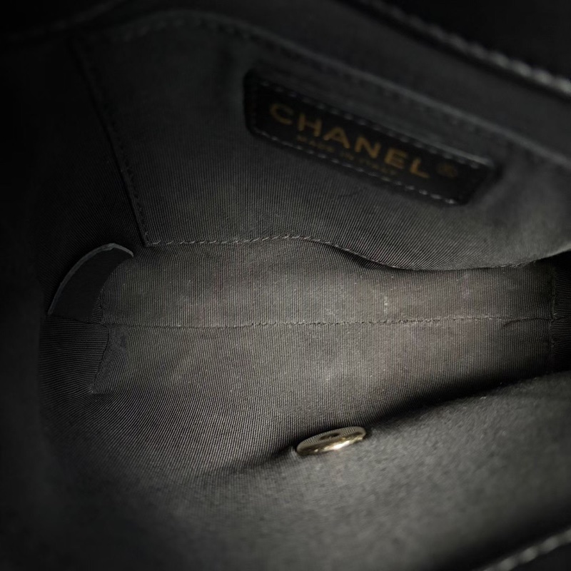 Chanel 口蓋鏈條包黑金牛皮17*16*5 98新配件塵袋-2