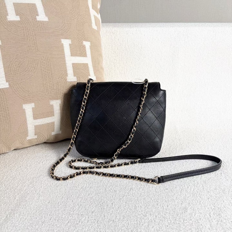 Chanel 口蓋鏈條包黑金牛皮17*16*5 98新配件塵袋-5