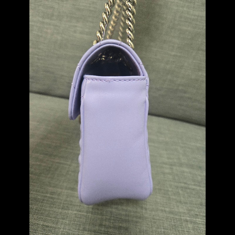 💜 Gucci GG Marmont 馬蒙 26cm 肩背包 斜背包 銀鍊-15