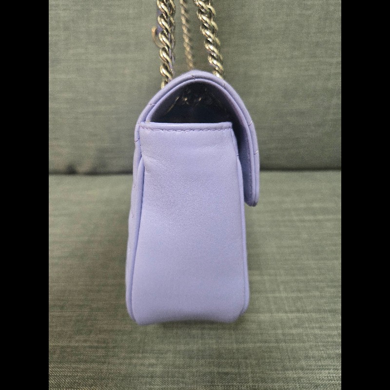 💜 Gucci GG Marmont 馬蒙 26cm 肩背包 斜背包 銀鍊-16