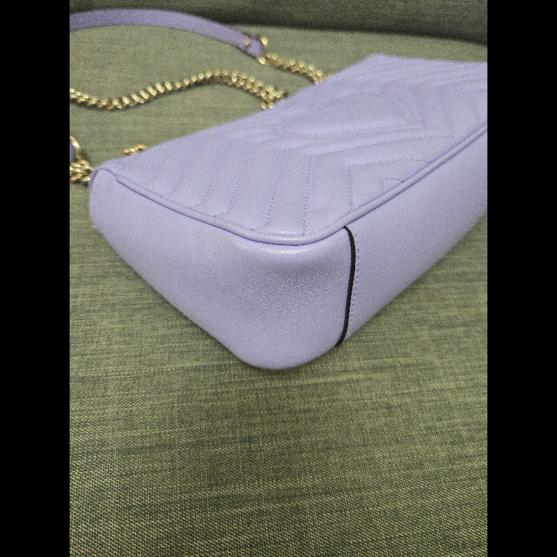 💜 Gucci GG Marmont 馬蒙 26cm 肩背包 斜背包 銀鍊-24