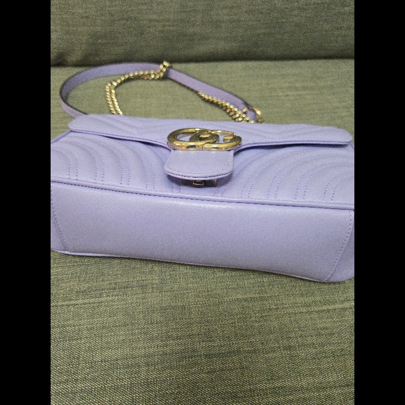 💜 Gucci GG Marmont 馬蒙 26cm 肩背包 斜背包 銀鍊-26