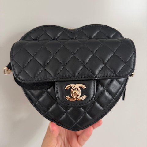 Chanel 愛心包 大號 Jennie同款 香奈兒 黑金