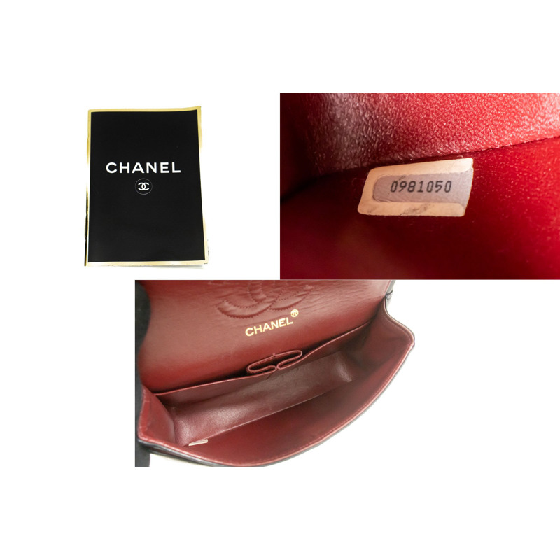 【日本直送】香奈兒經典雙蓋9吋鏈條單肩背包，黑色羊皮-8