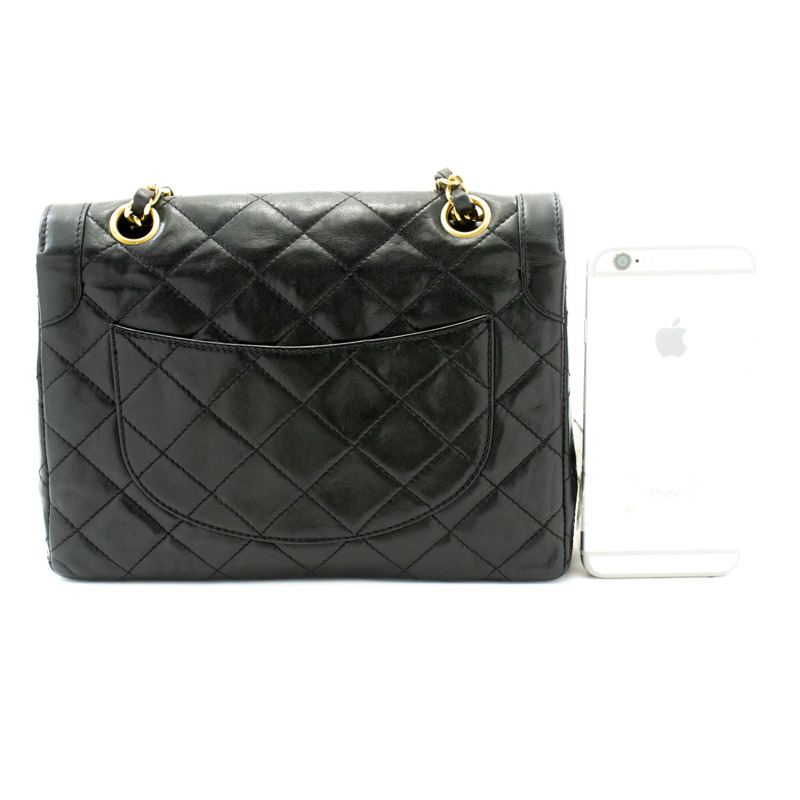 【日本直送】香奈兒巴黎限量版復古小號鏈條單背包 黑色菱格紋-2