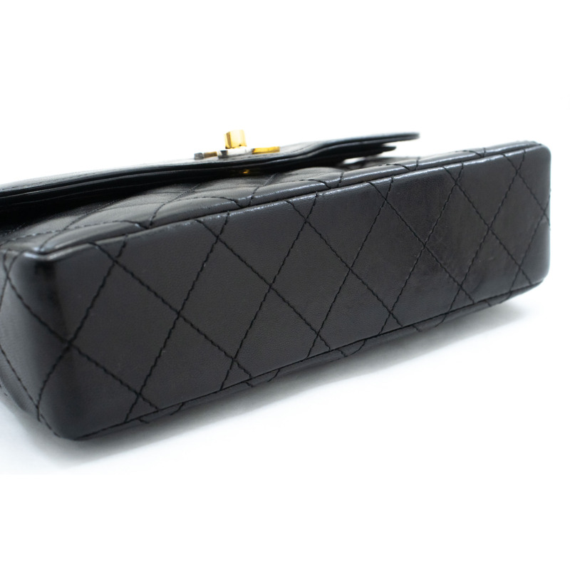 【日本直送】香奈兒巴黎限量版復古小號鏈條單背包 黑色菱格紋-3