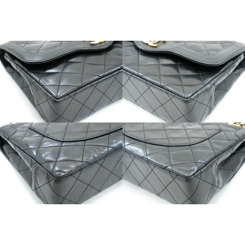 【日本直送】香奈兒巴黎限量版復古小號鏈條單背包 黑色菱格紋-5