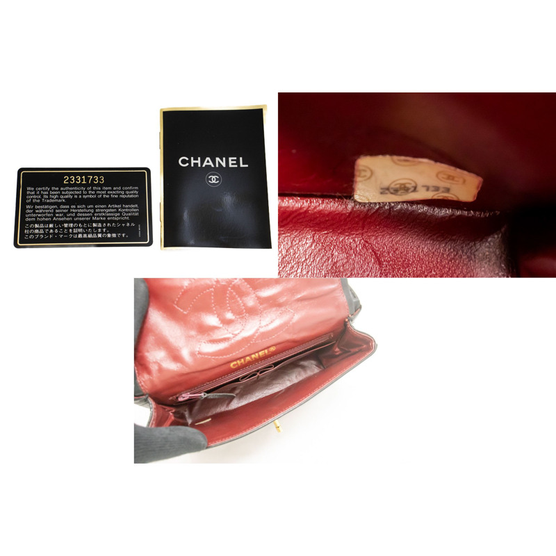 【日本直送】香奈兒巴黎限量版復古小號鏈條單背包 黑色菱格紋-8