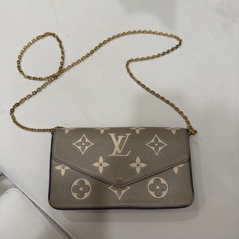 LV斑鳩色 大象灰woc 斜背包-5