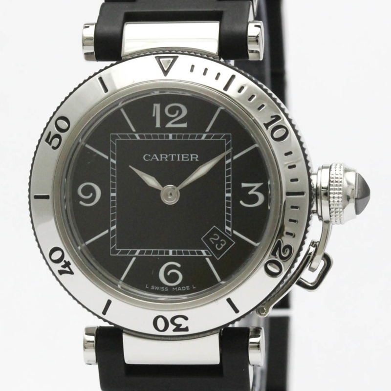 卡地亞 Pasha Seatimer 精鋼石英女錶 W3140003 拋光-0