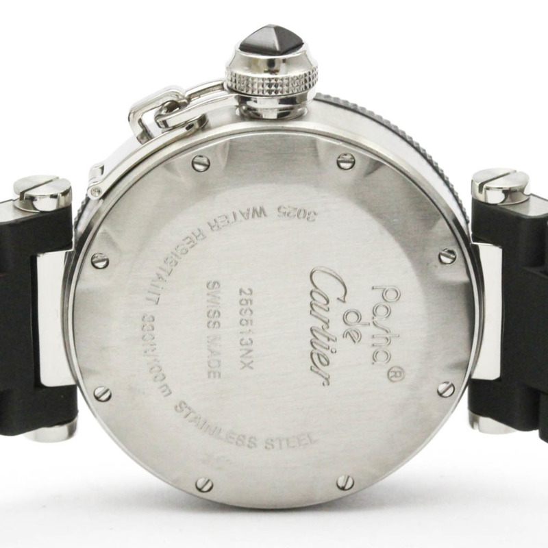 卡地亞 Pasha Seatimer 精鋼石英女錶 W3140003 拋光-5