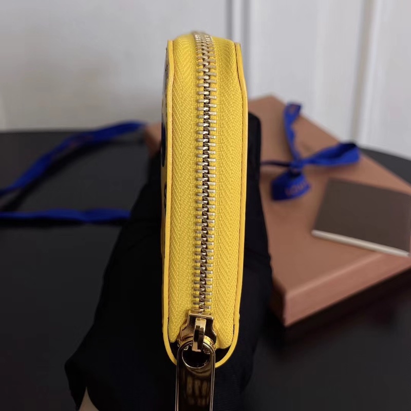 【近新閒置品】Louis Vuitton 路易威登 LV 限量款 波點黃色草間彌生拉鍊款錢包長夾財布聯名收藏經典圓點-6