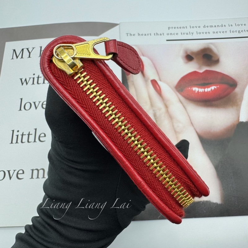 BALENCIAGA 巴黎世家 紅色金字拉鍊長夾-19