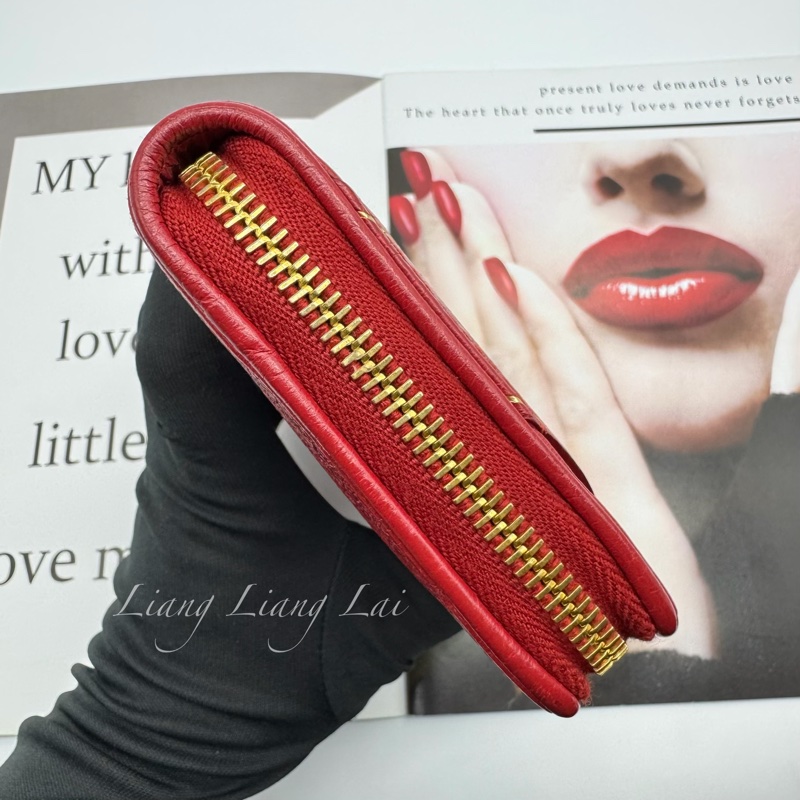 BALENCIAGA 巴黎世家 紅色金字拉鍊長夾-20