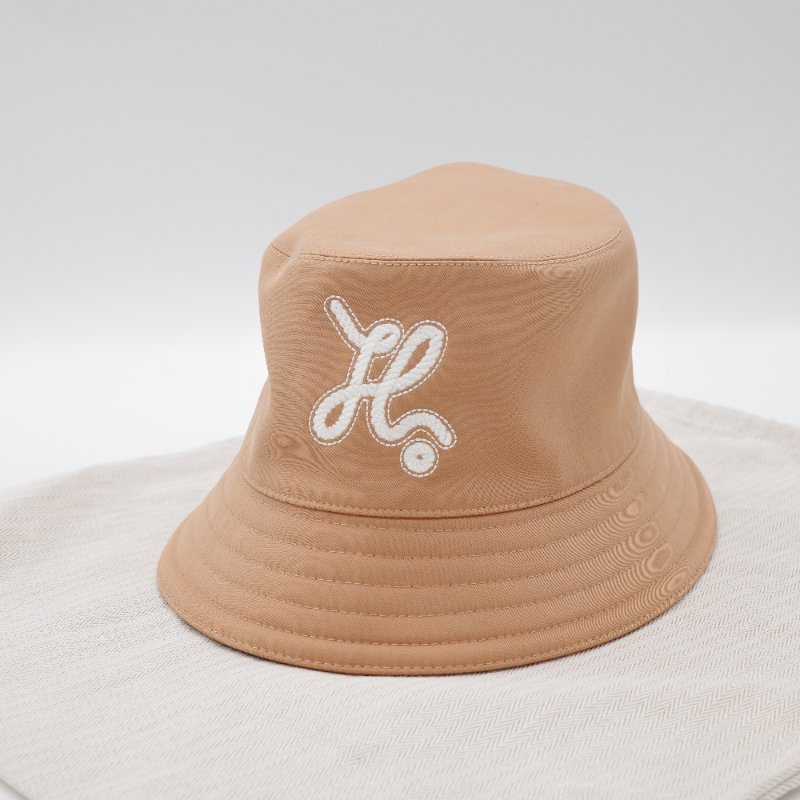 Hermes愛馬仕 經典標誌 米色 棉質 漁夫帽-0
