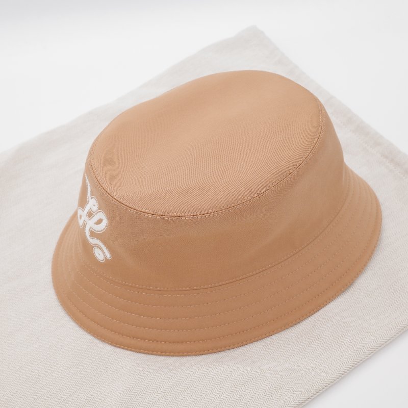 Hermes愛馬仕 經典標誌 米色 棉質 漁夫帽-2