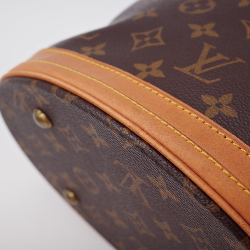 Louis Vuitton 路易威登Petit Bucket PM 經典 老花 帆布牛皮 單肩包 水桶包 肩背包-7