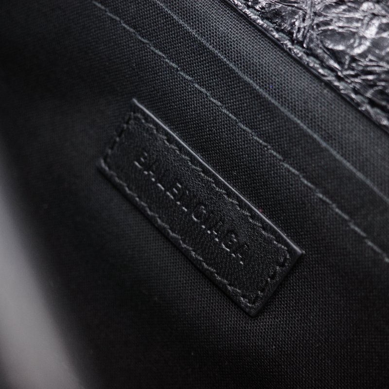 Balenciaga 巴黎世家 Le Cagole Sling S 黑色 亮面皺褶小羊皮 肩背包-21